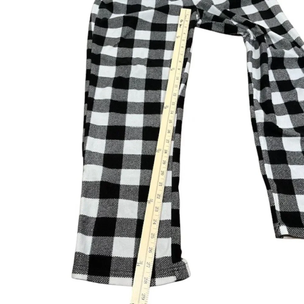 Columbia Men's Buffalo Check Black and White Fleece Pajama Pants‎ Size Medium